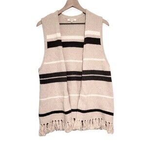Madewell Coastward Fringe Sweater Vest Size S/M